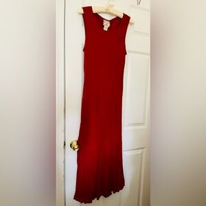 Vintage April Cornell Sleeveless Red Maxi Dress